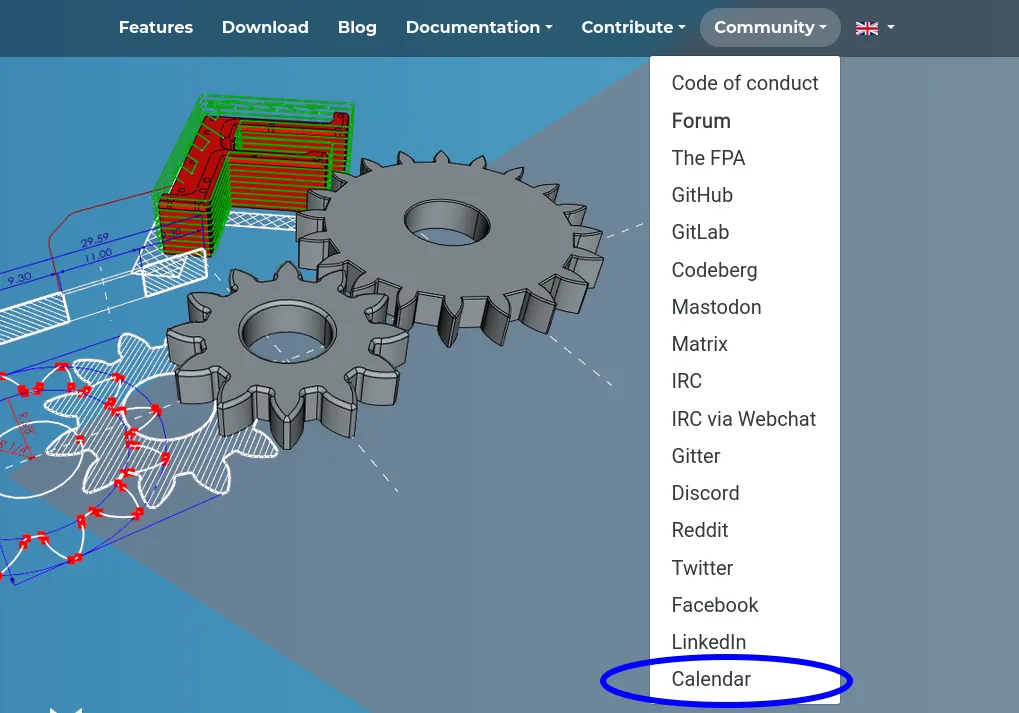Screenshot calendar