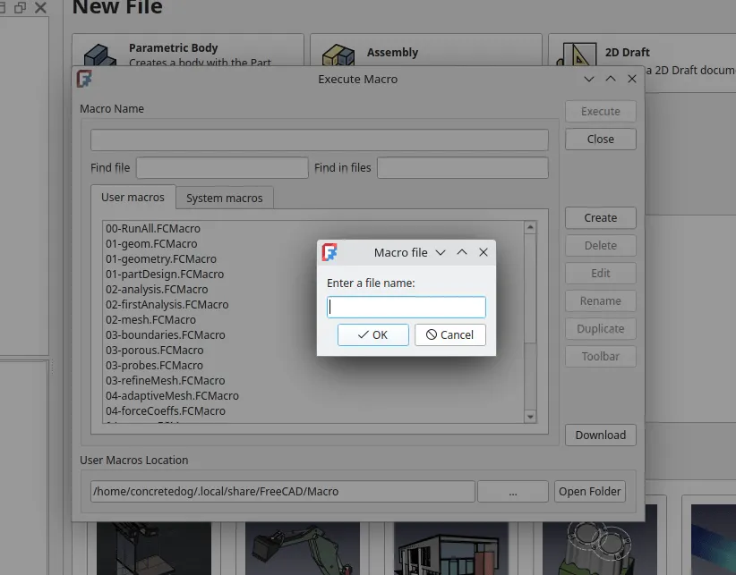 Create macro