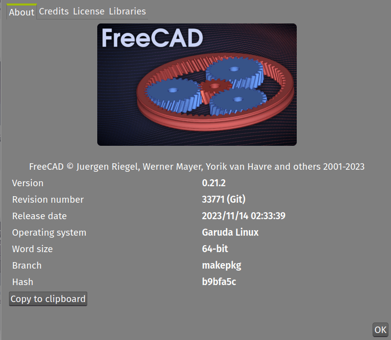 About FreeCAD version