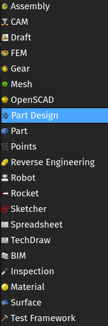 Freecad combobox wb list