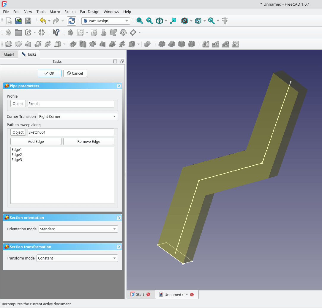 Additive pipe preview