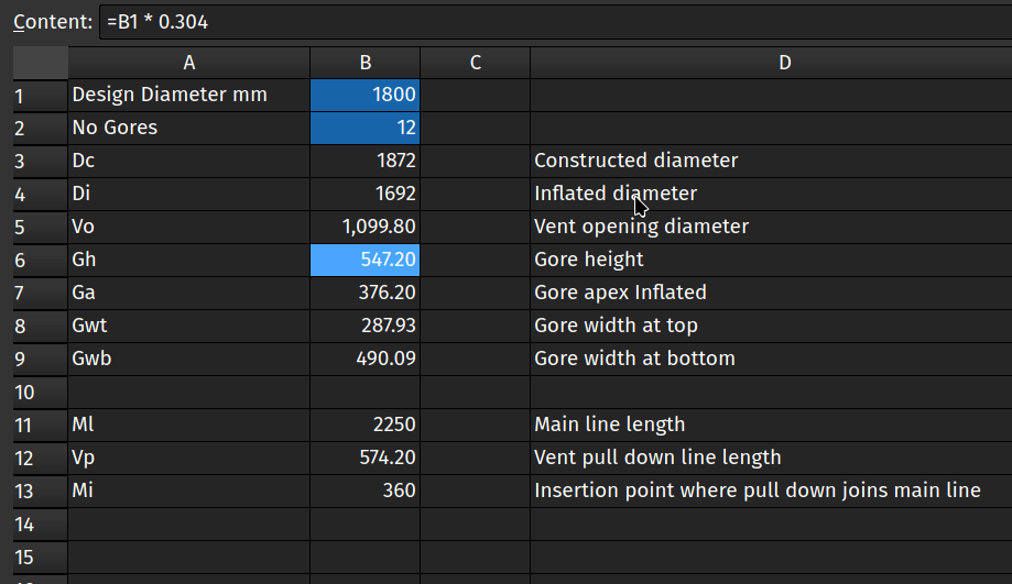 Annular spreadsheet input