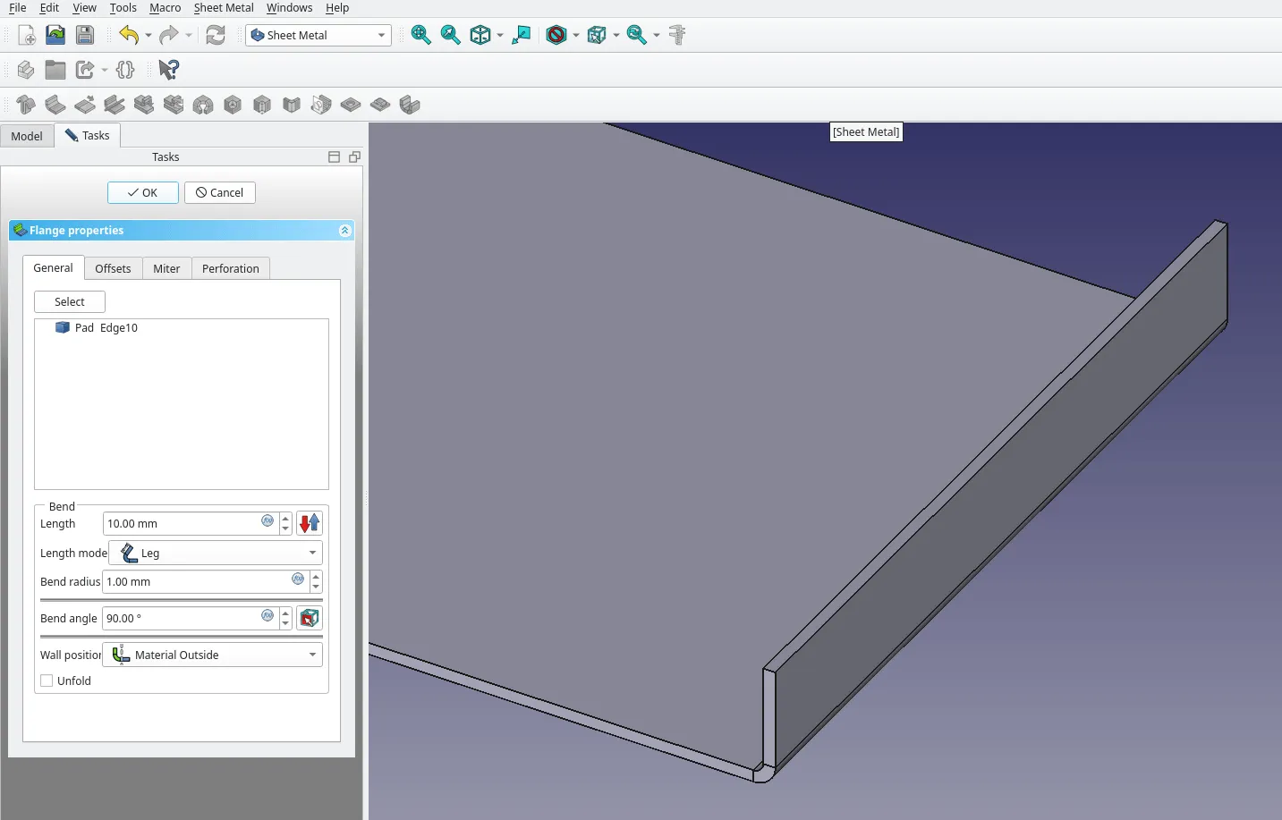 Simple wall fold