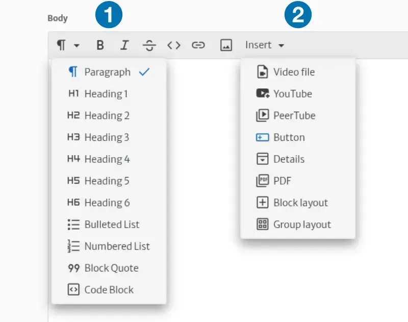 Rich Text editor