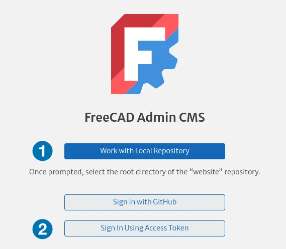 CMS login screen