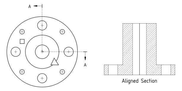 TechDraw Aligned Section example