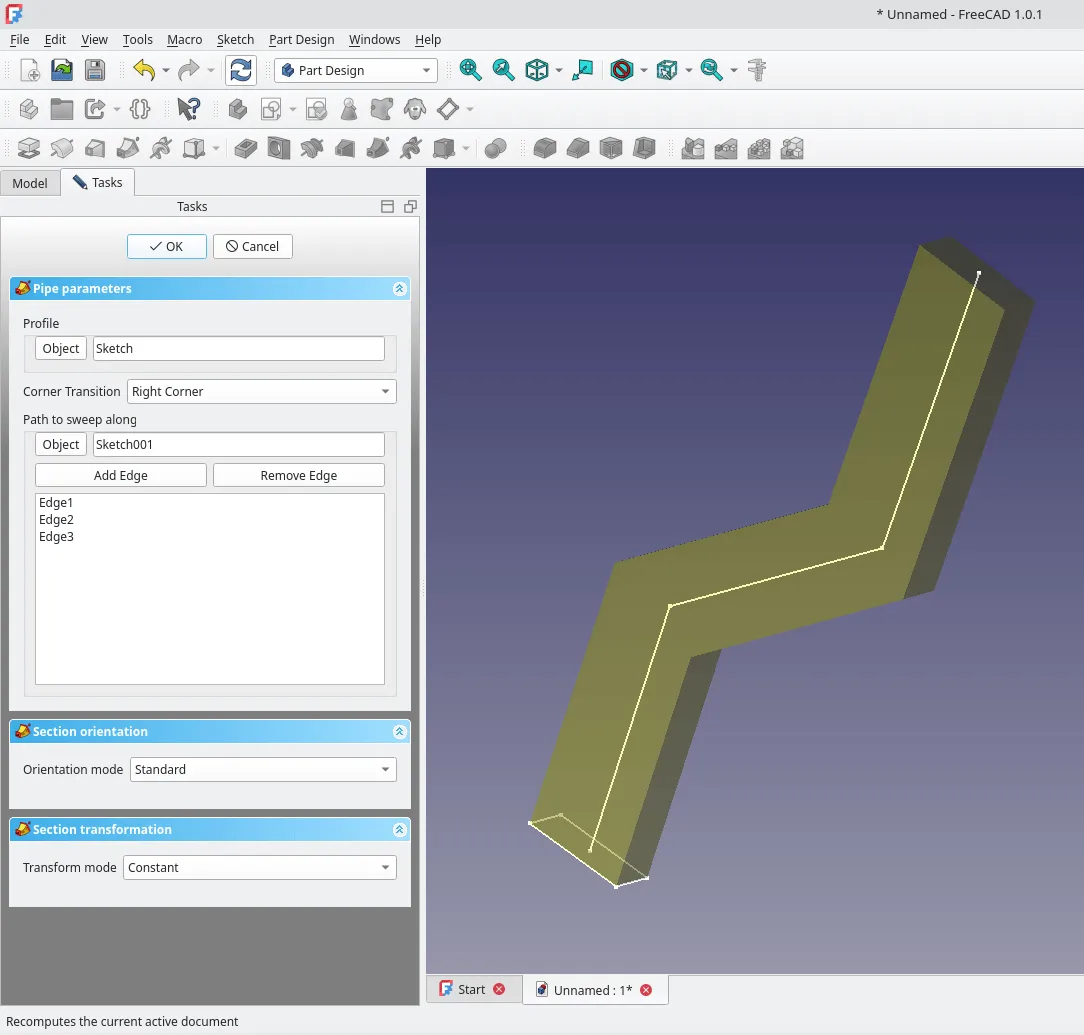 Additive pipe preview