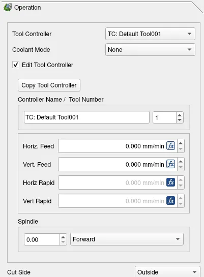 CAM operation task panel