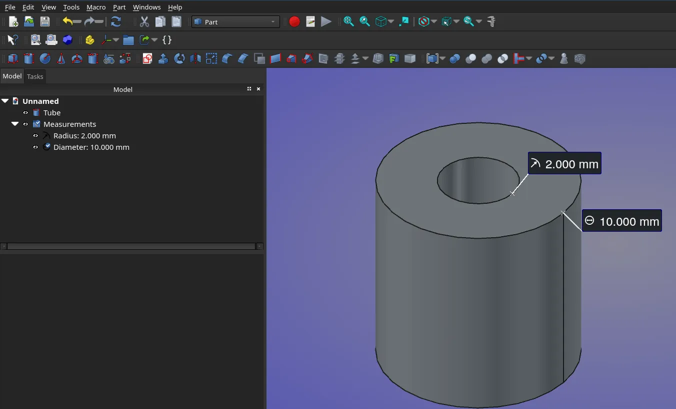 Diameter in measure tool