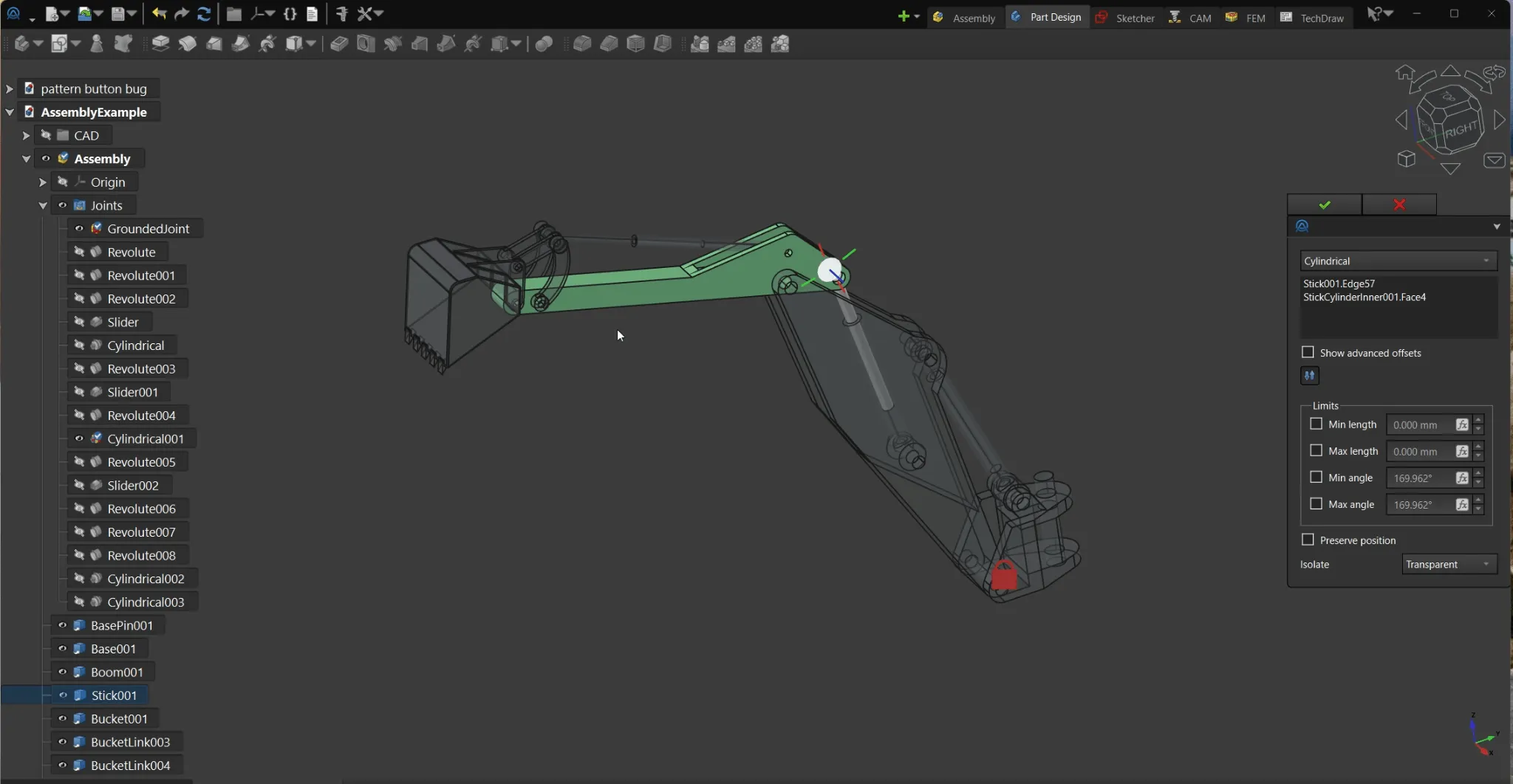 Joint component visual isolation