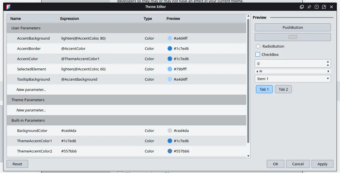 Theme Style Parameter Manager