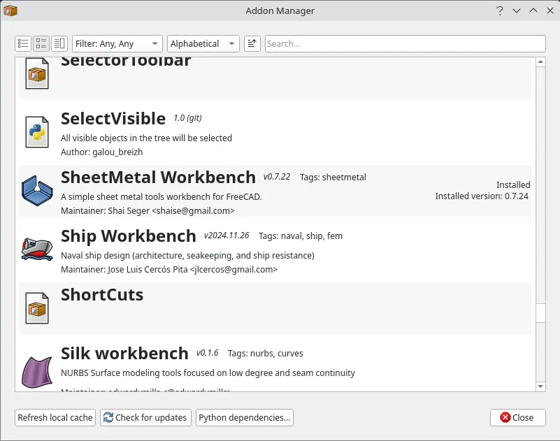 Addon manager