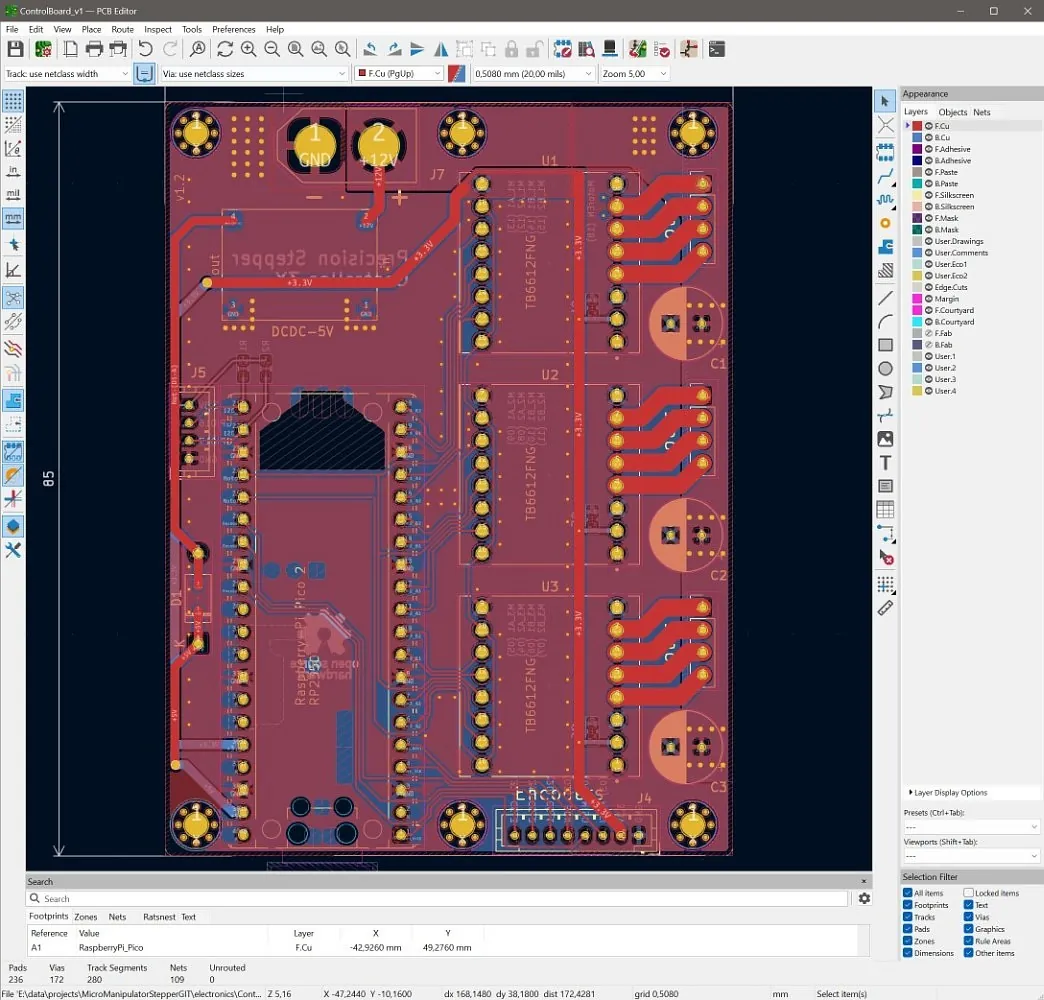 Micro manipulator kicad