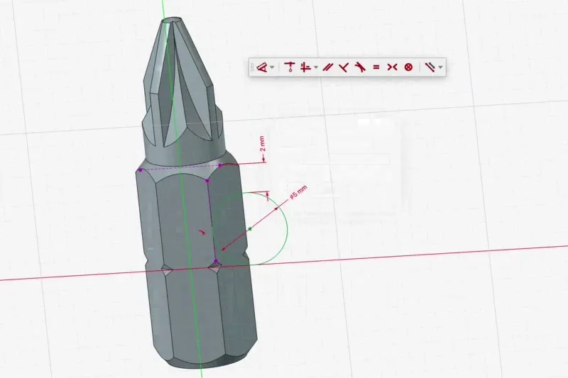 Dimensioning against model edges outside the sketch