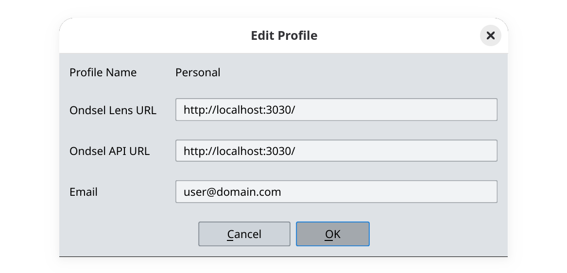 Change profile settings