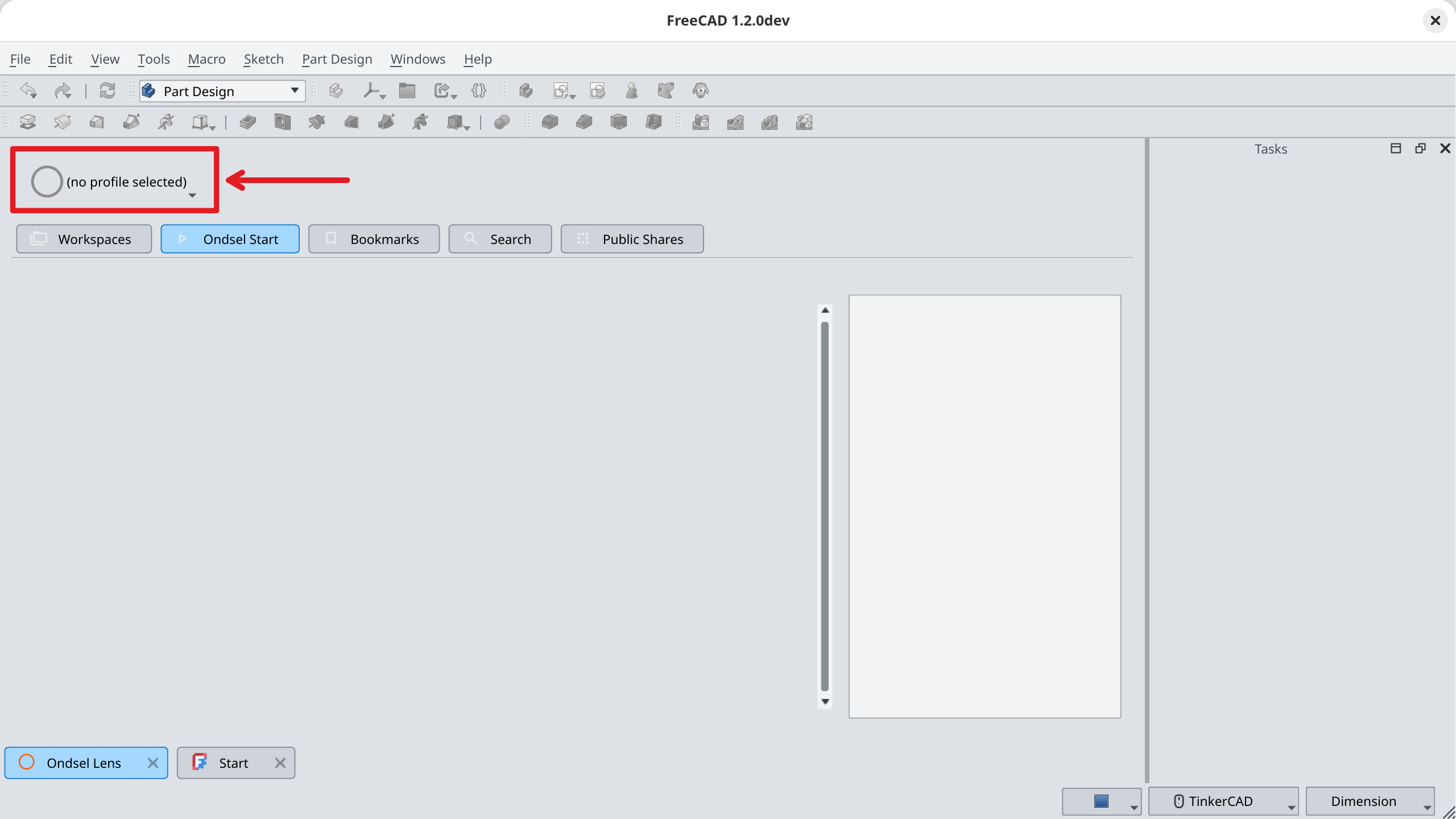 Click on the Lens menu