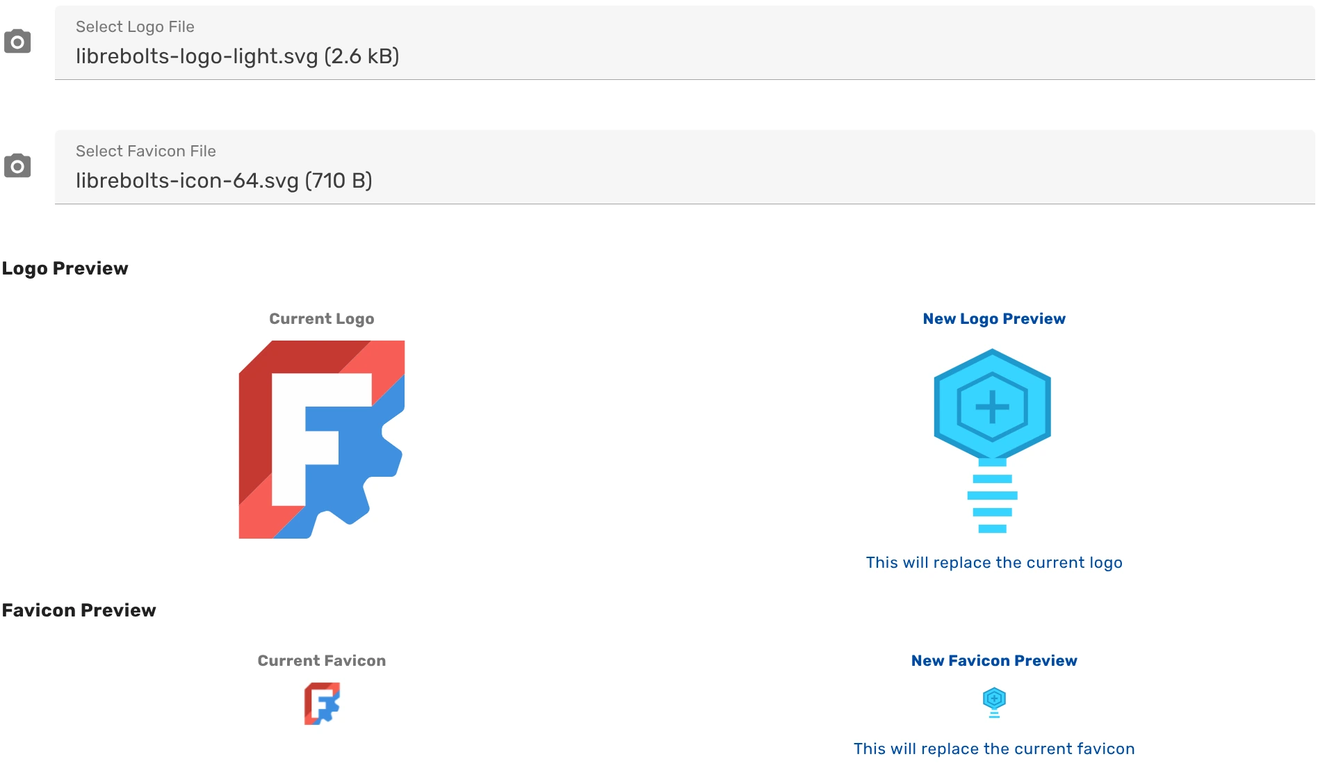 logo and favicon preview