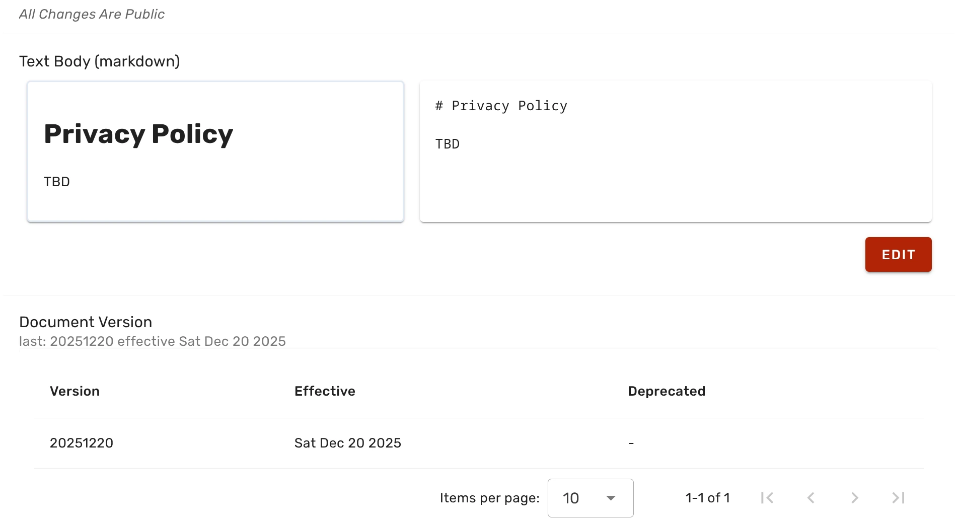 default privacy policy
