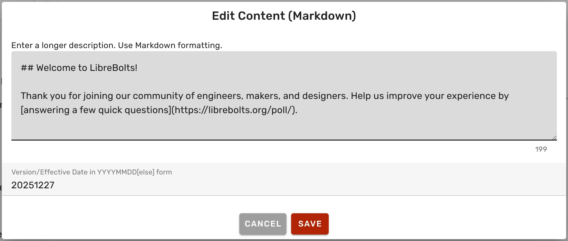 insert new survey prompt text
