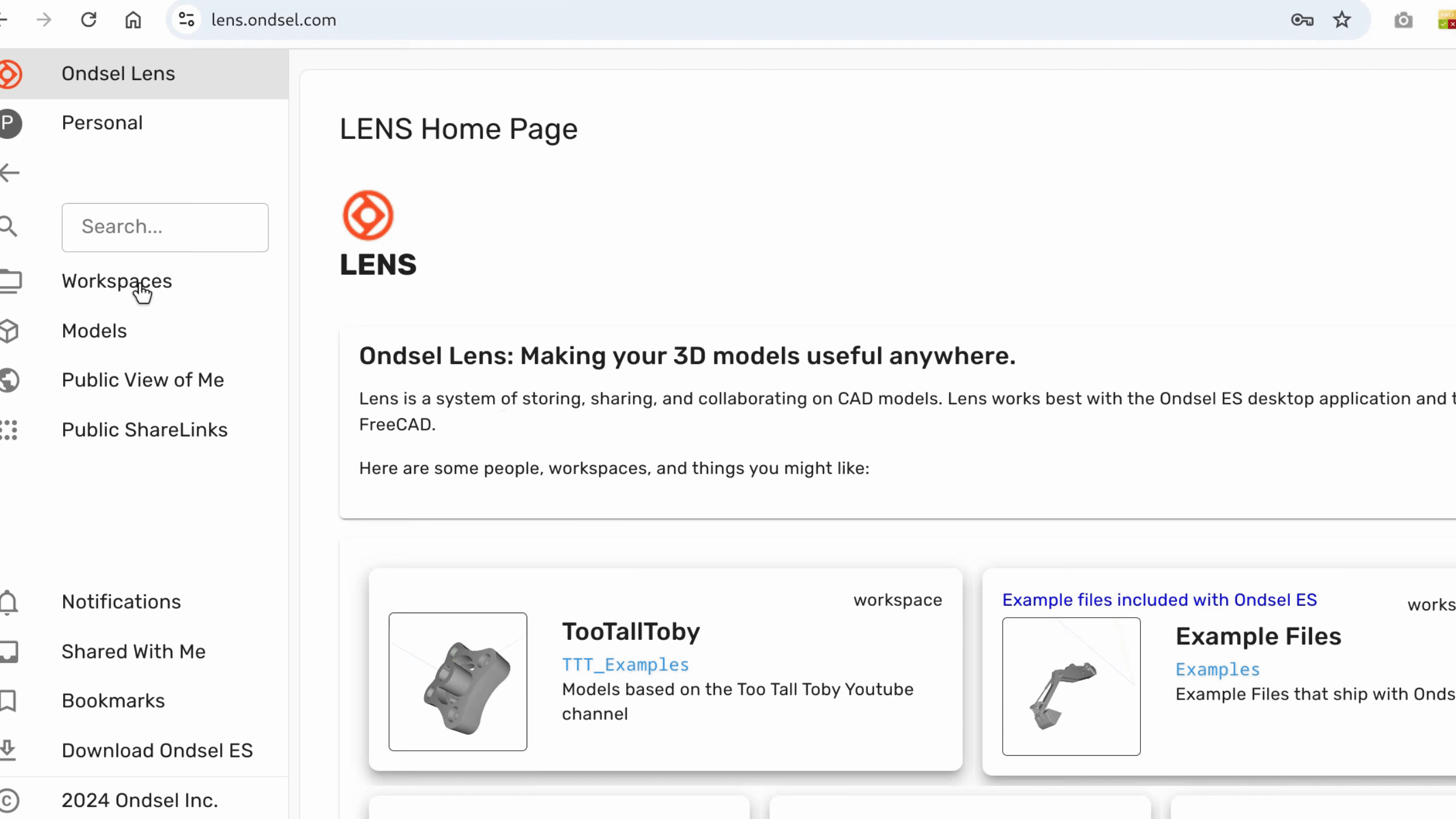Create new workspace, step 1